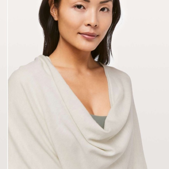 Lululemon free to coast poncho sweater heathered dove gray 13113 - Picture 4 of 13